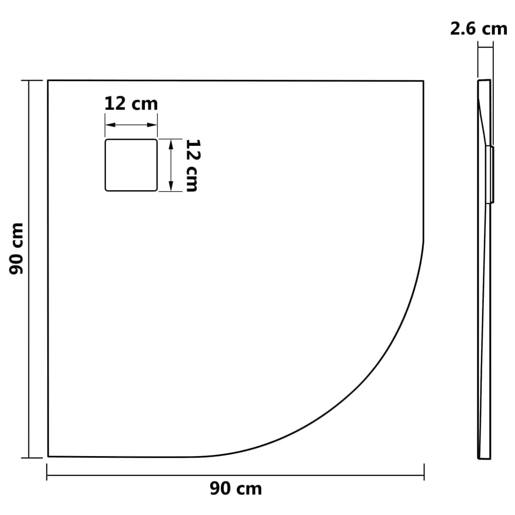 Piatto doccia base doccia piatto doccia contenitore doccia bagno WC cabina doccia arredamento casa SMC 90x90 cm marrone 02_0001971