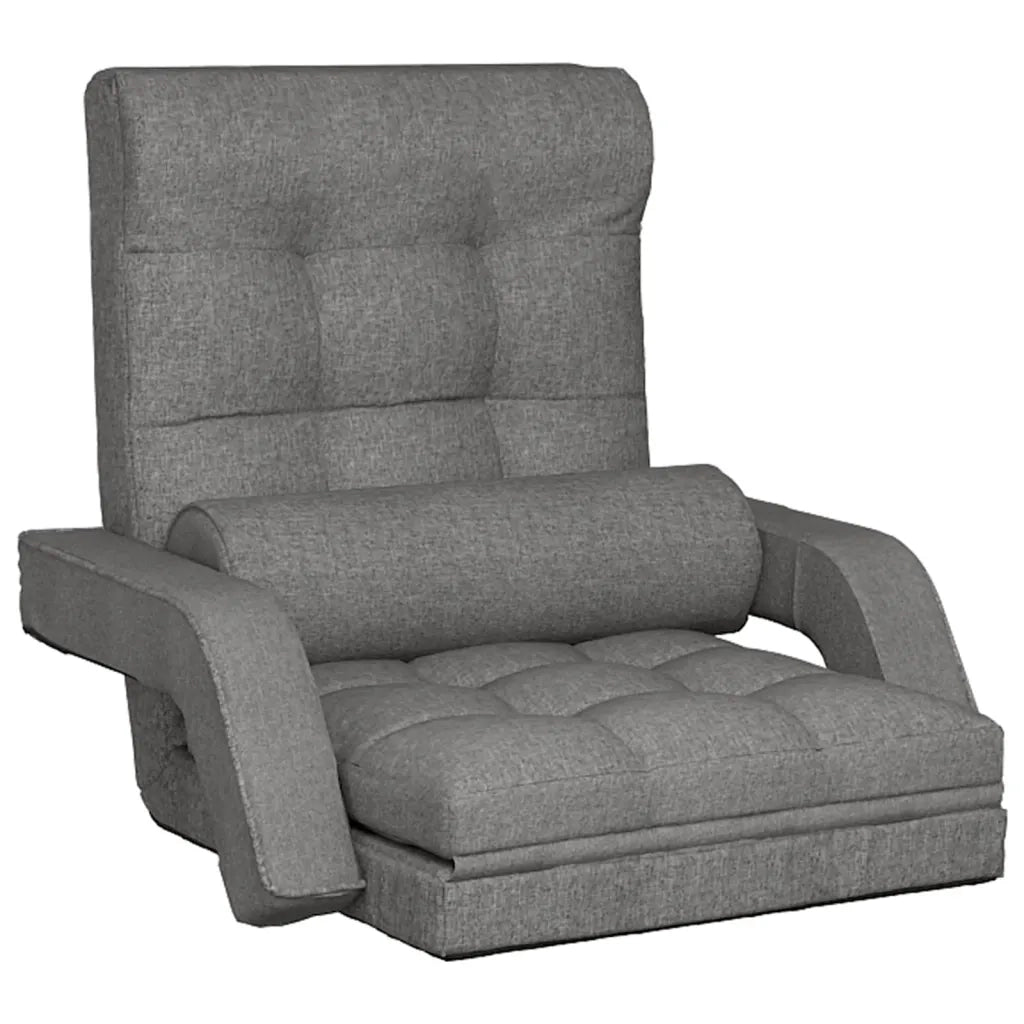 Sedia da Terra Pieghevole Funzione Letto Tessuto Grigio Chiaro cod mxl 58666