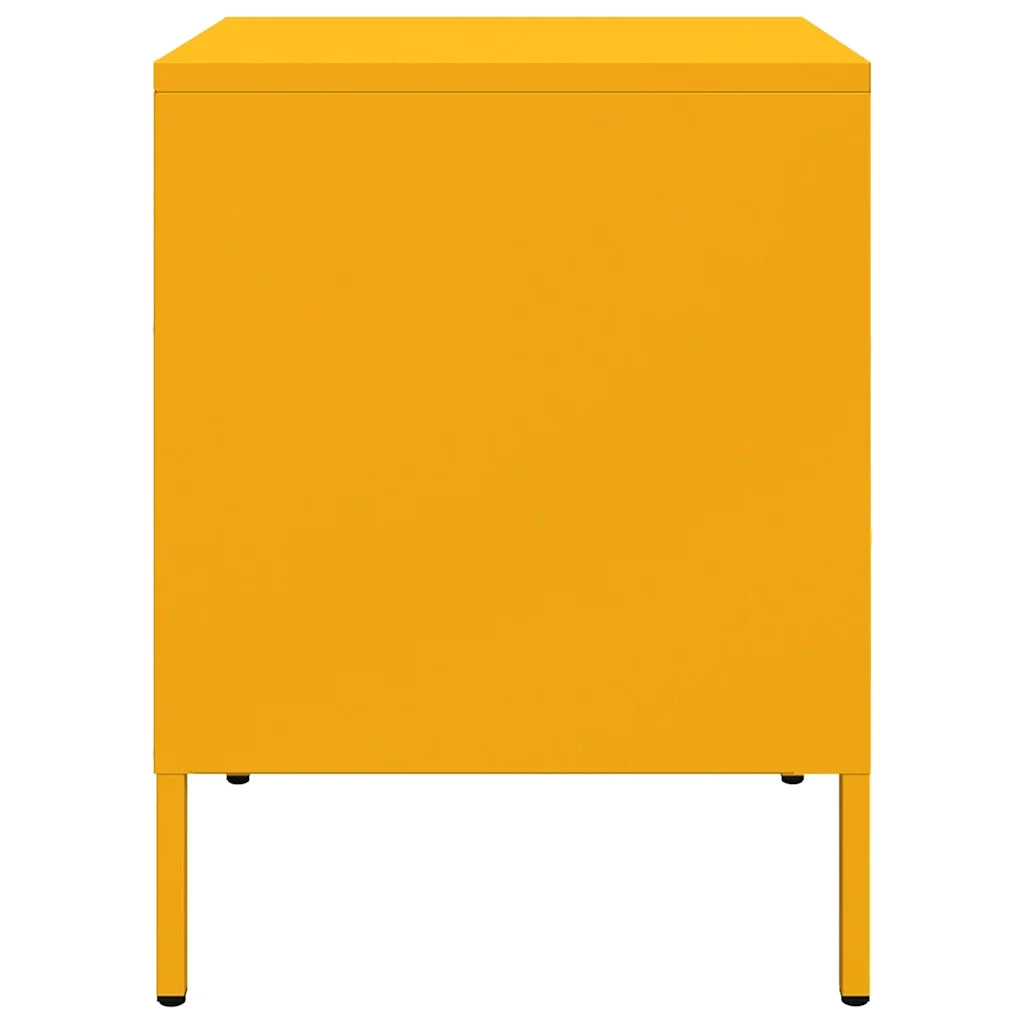 vidaXL Comodini 2 pz Giallo Senape 36x39x50,5 cm in Acciaio