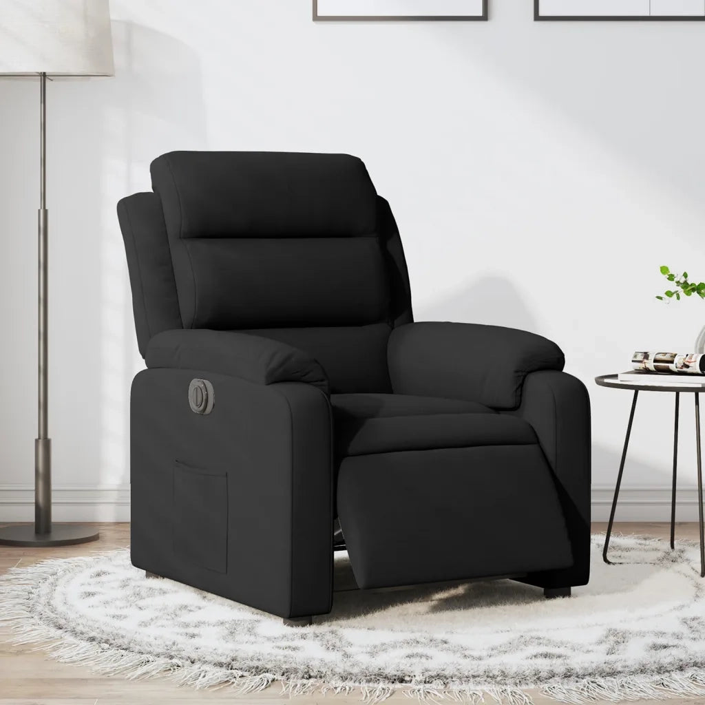 Poltrona Elettrica Reclinabile Nera in Tessuto 3205076