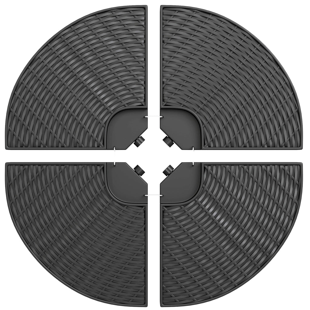 Base per ombrellone 4 pezzi riempibile ¨C Xylo ¨C 100x100x8 cm nero