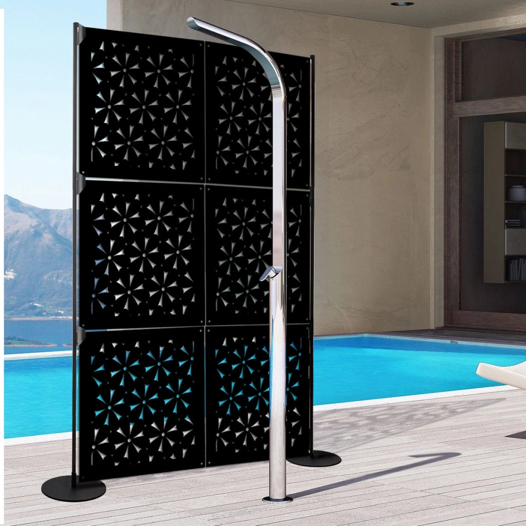 DAISY - Pannello in PVC traforato - Parasole Misura: 50x150 cm, Colore: nero