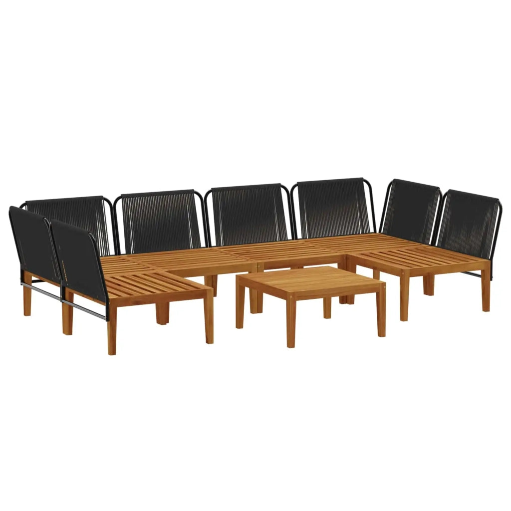 7 pcs Legno massiccio di acacia e corda Naturale 3407756