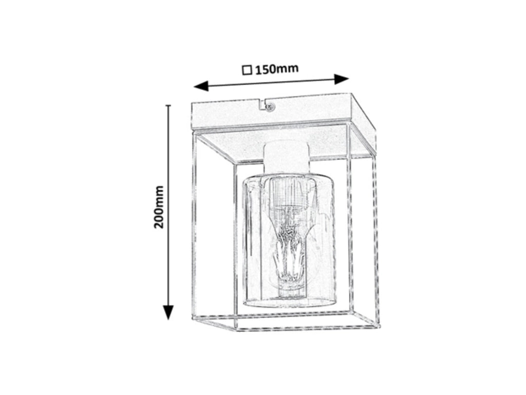 Plafoniera Rabalux Chadwick nera vetro fumé E27 25W
