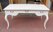Scrivania in legno laccato bianco opaco l.130 x p.75 h.80 - Mobili 2G