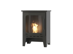 Camino a Bioetanolo da Pavimento 54x72,5x37,5 cm Incoza 1 Nero con Vetro