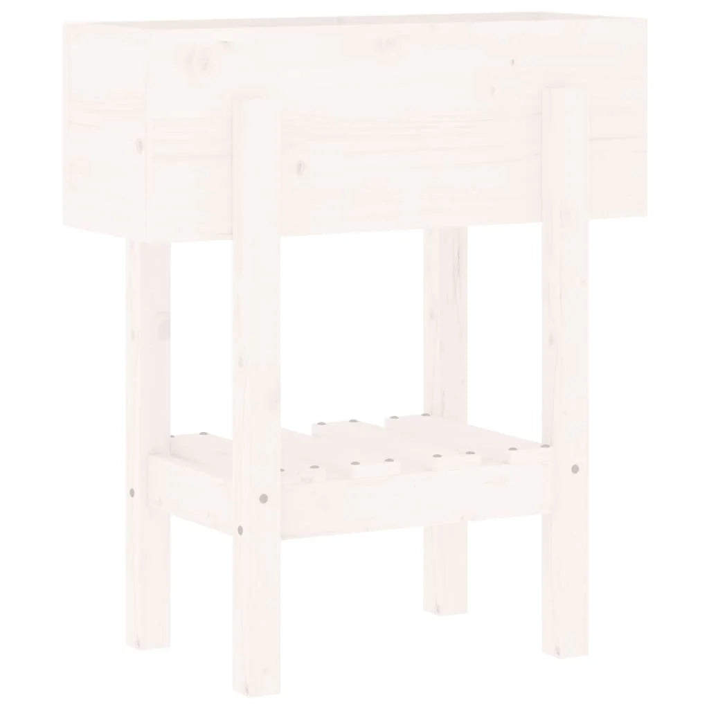 Fioriera rialzata per piante e fiori terrazza giardino 62 x 30 x 69 cm legno massello di pino bianco 02_0037747
