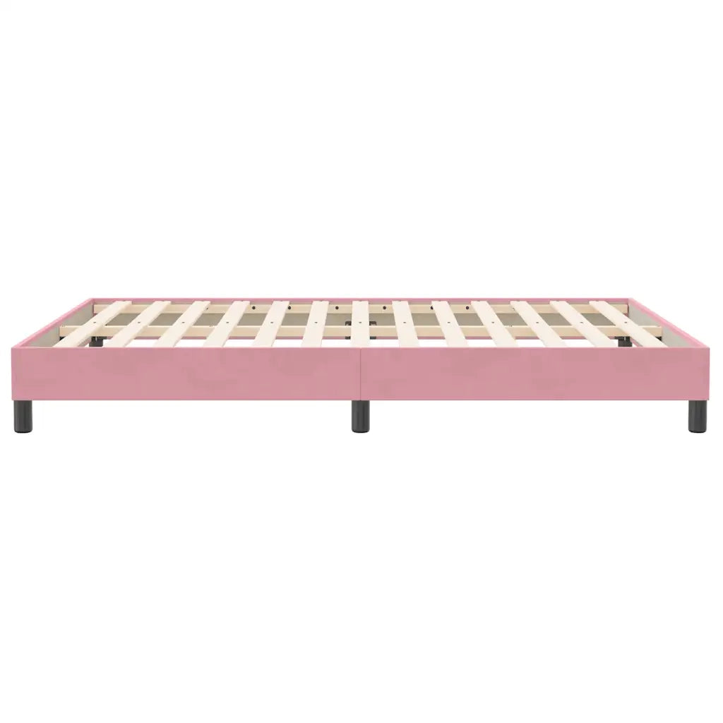 Giroletto a Molle senza Materasso Rosa 160x210 cm in Velluto 3315836