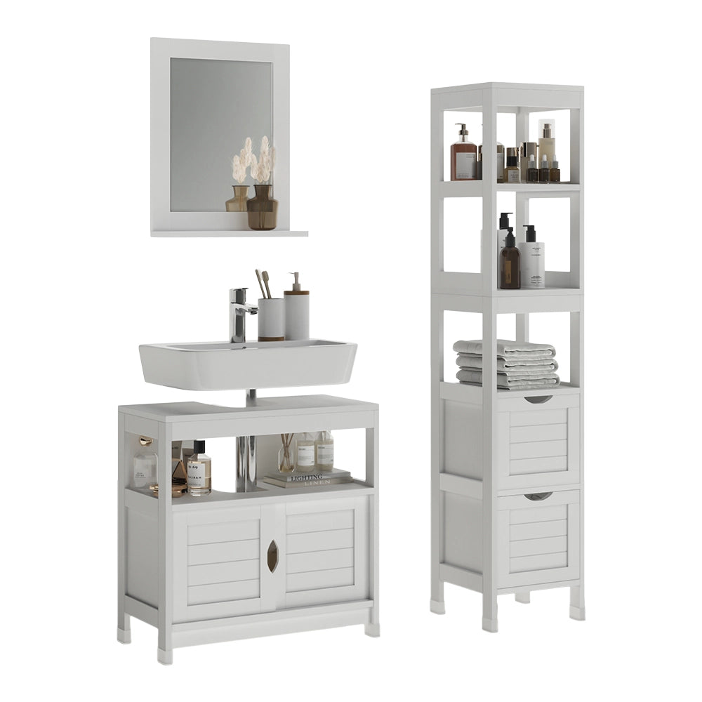 Vicco Set di mobili da bagno Bianco 3 parti