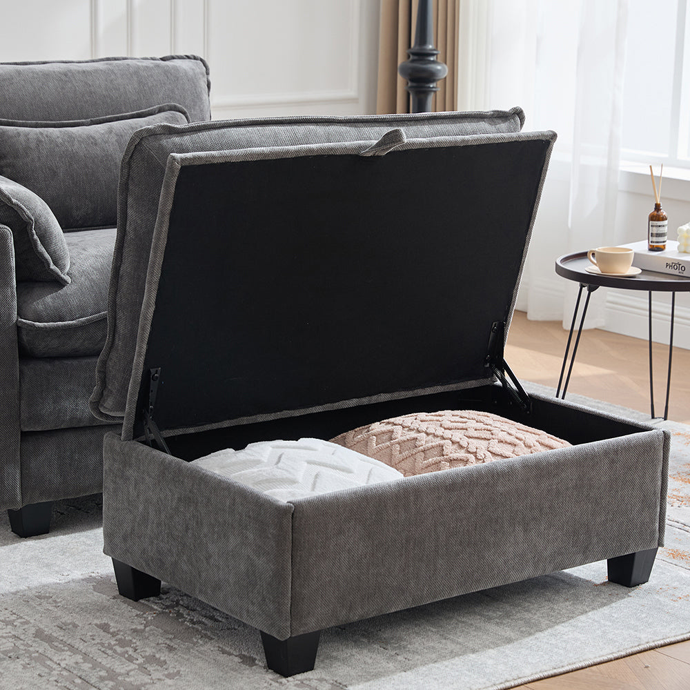 Poltrona oversize - Xylo - con poggiapiedi e pouf tasche laterali velluto