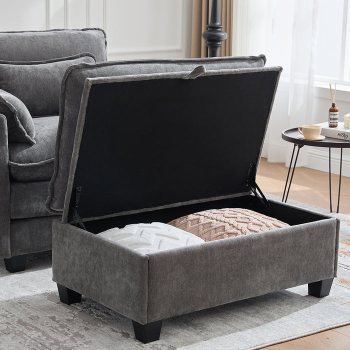 Poltrona oversize - Xylo - con poggiapiedi e pouf tasche laterali velluto