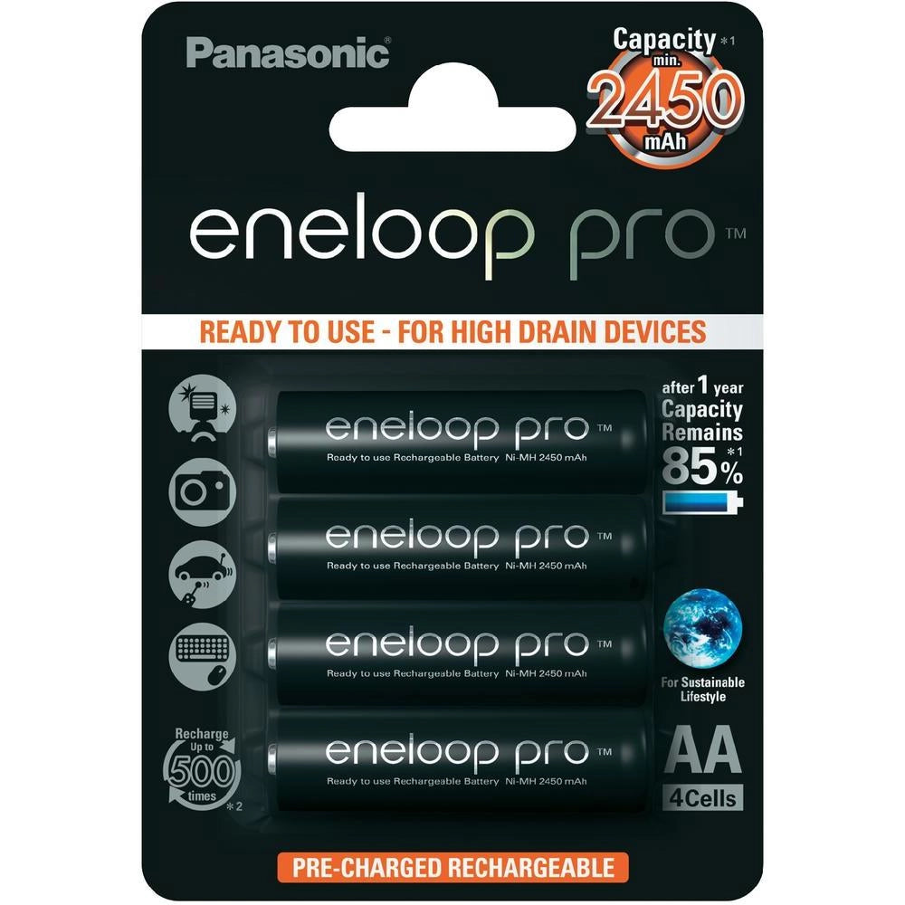 BATTERIA ricaricabile stilo Panasonic ENELOOP PRO NIMH 2500 mAh 4pz