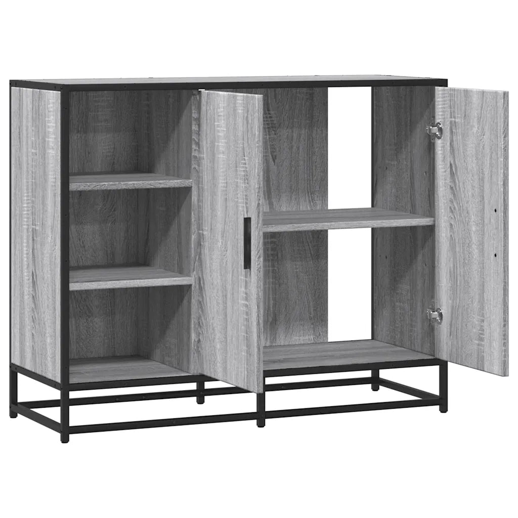 vidaXL Credenza Grigio Sonoma 92x35x76 cm in Legno Multistrato
