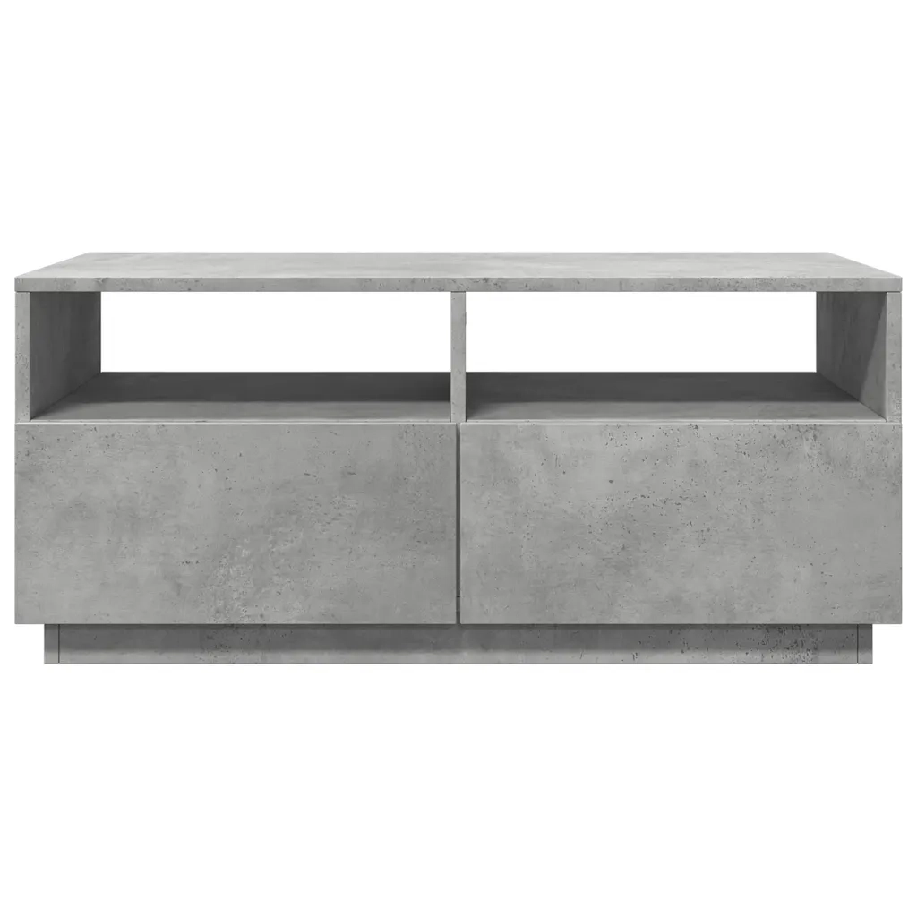 Tavolino da salotto | Tavolino da caff¨¨ | Tavolino da Soggiorno con Luci LED Grigio Cemento 90x49x40 cm