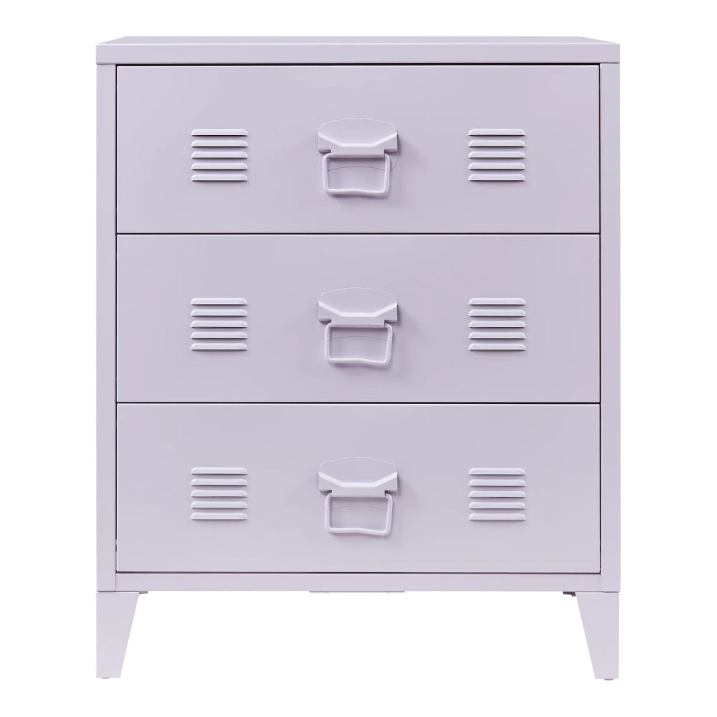 Pratica cassettiera in metallo per ingresso soggiorno o camera da letto con 3 cassetti acciaio 72 x 60 x 40 cm viola 03_0009305
