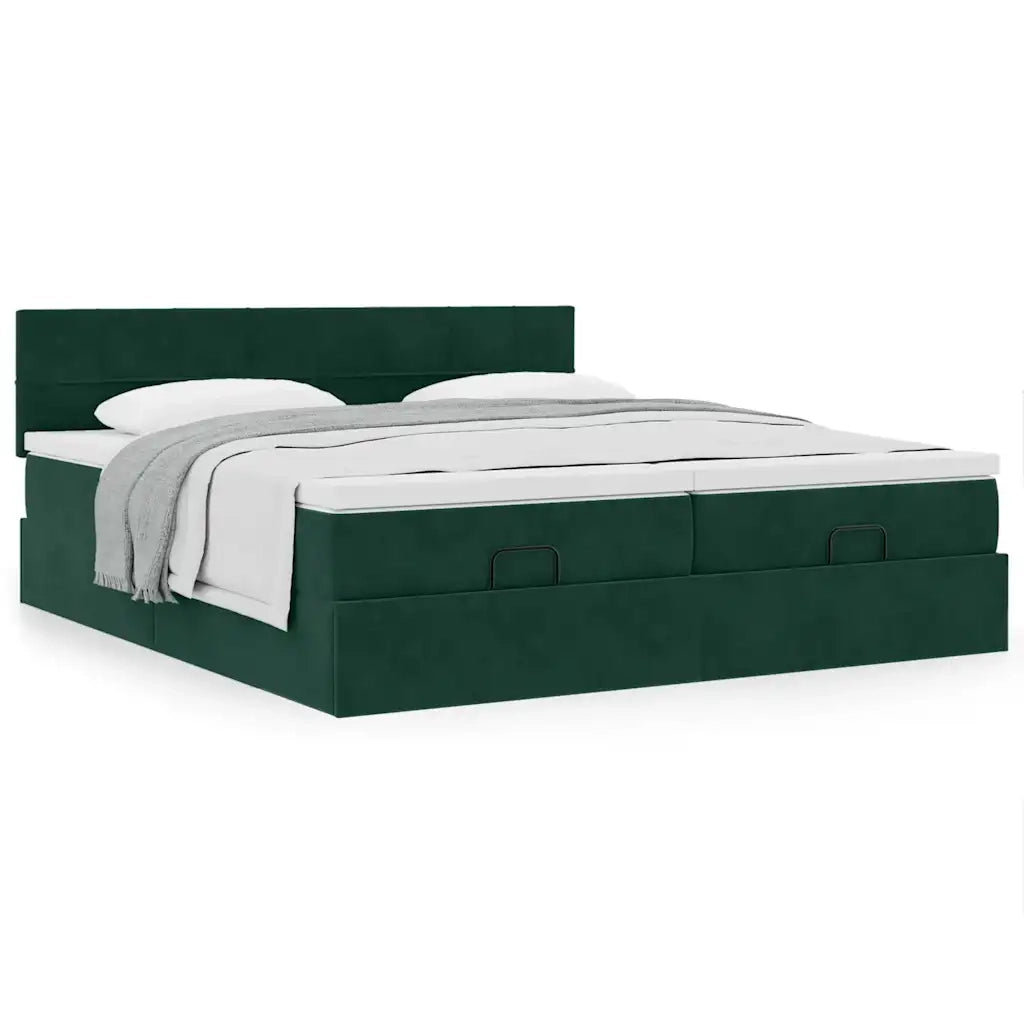 Struttura Letto Pouf con Materassi 160x200 cm Velluto 3312071