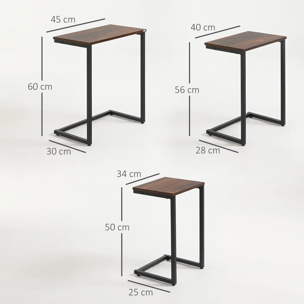 Tavolino da caff¨¨ ¨C Minimal ¨C marrone+nero 45x30x60 cm