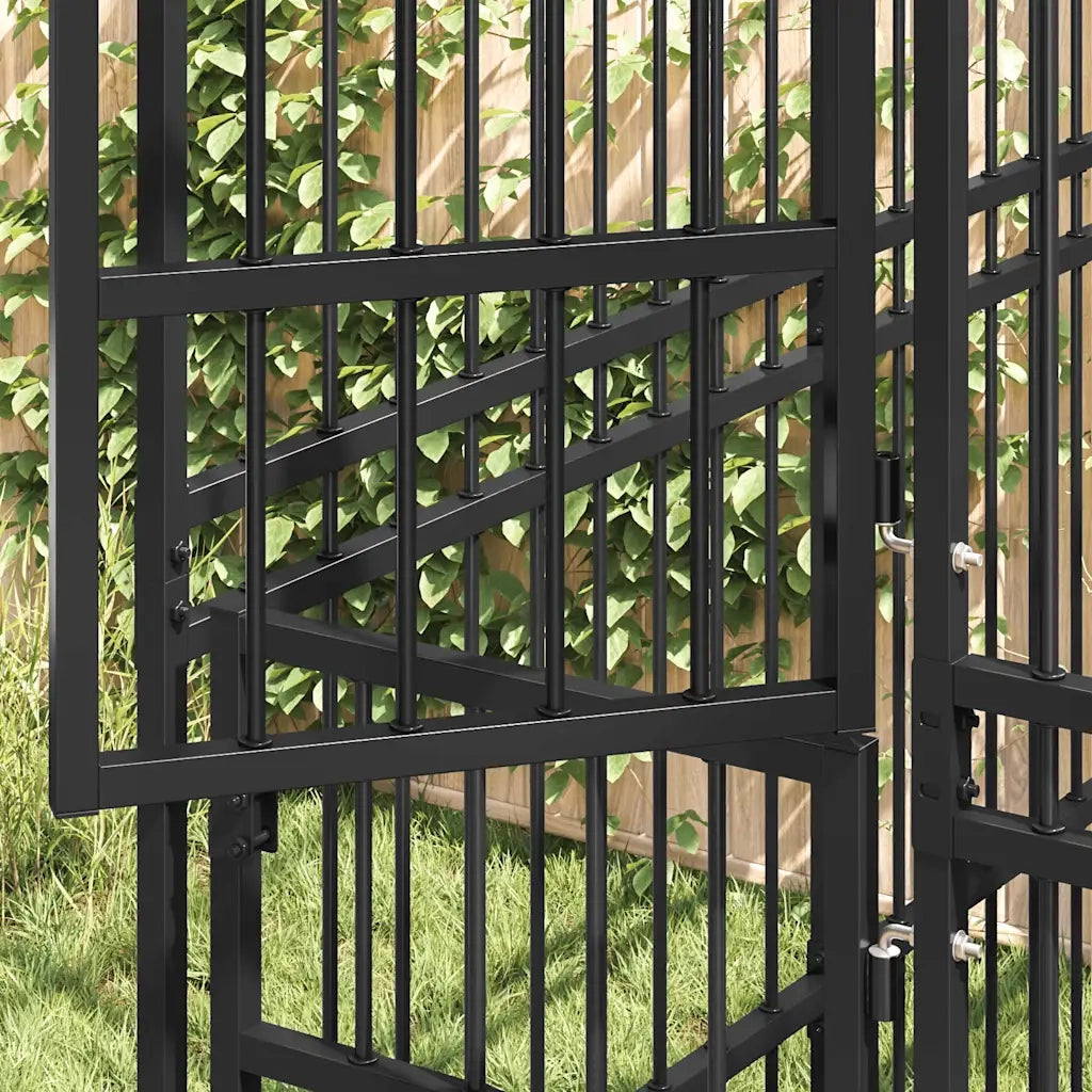 Gabbia per Cani da Esterno con Tetto in Acciaio 3,69 m² 3097947