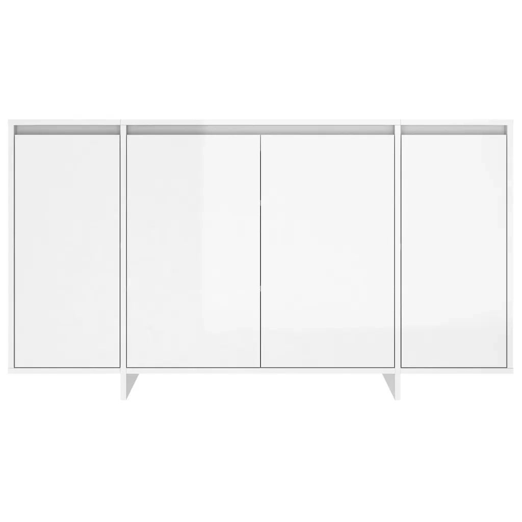 Credenza Bianco Lucido 135x41x75 cm in Truciolato 809599