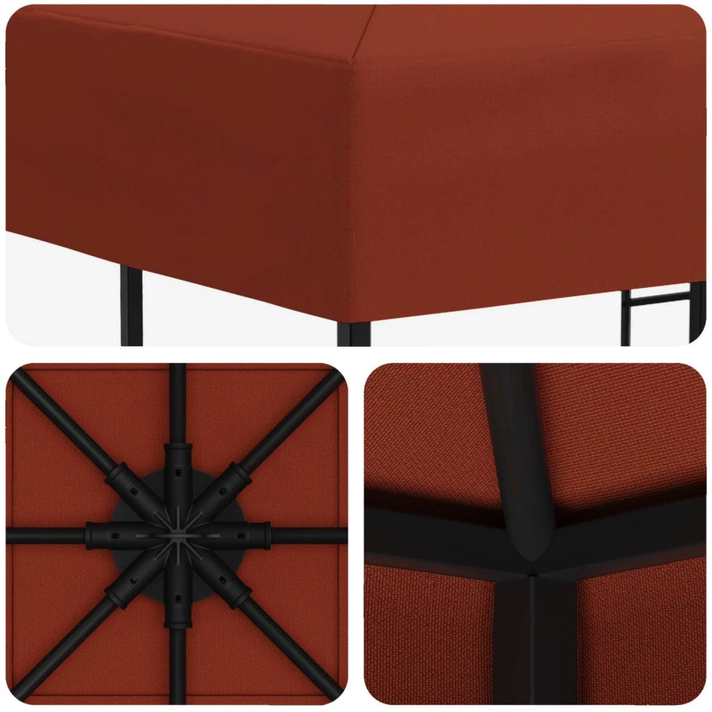 Gazebo 3 x 3 m Terracotta Poliestere e Acciaio 190 gsm