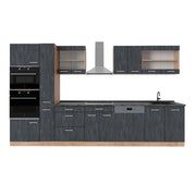 Vicco Cucina completa  Calcestruzzo nero/quercia dorata 350 cm , PL Antracite