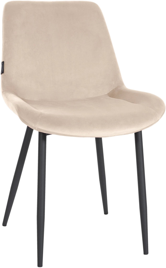 Sedia da pranzo Victoria Velvet Cover crema
