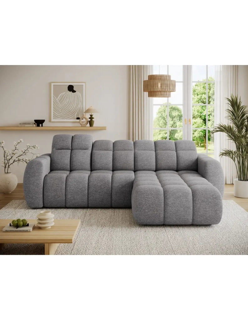 Divano ad angolo elettrico FANOTI 3 posti beige – angolo destro