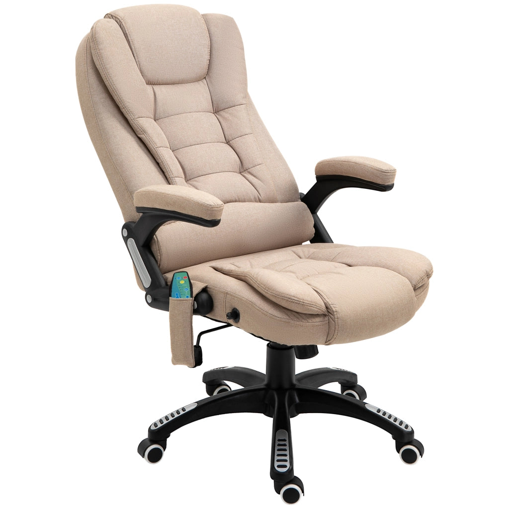 Poltrona ufficio ergonomica con massaggio e riscaldamento, reclinabile, marrone