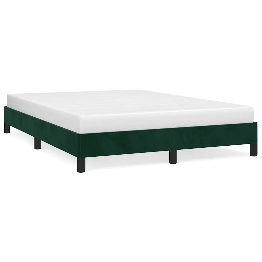 Letto matrimoniale | Letto per adulti | Giroletto senza Materasso Verde Scuro 140x190 cm in Velluto