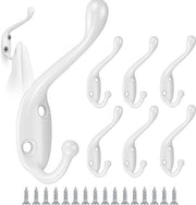 Hanger da abito - doppio gancio - set da 8 - bianco - acciaio inox