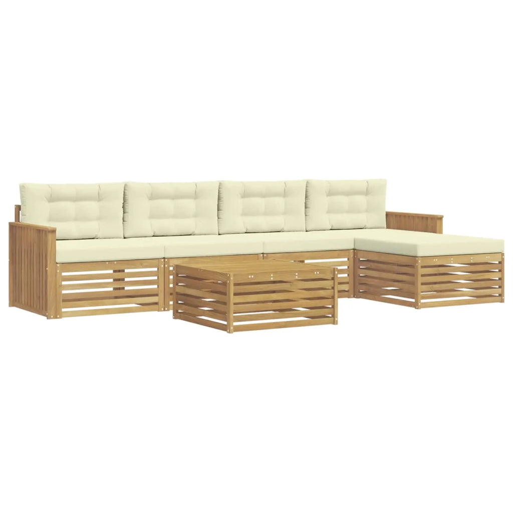 Set di divani da esterno 6 pcs Bianco e Crema 79 x 79 x 37 cm 3390360
