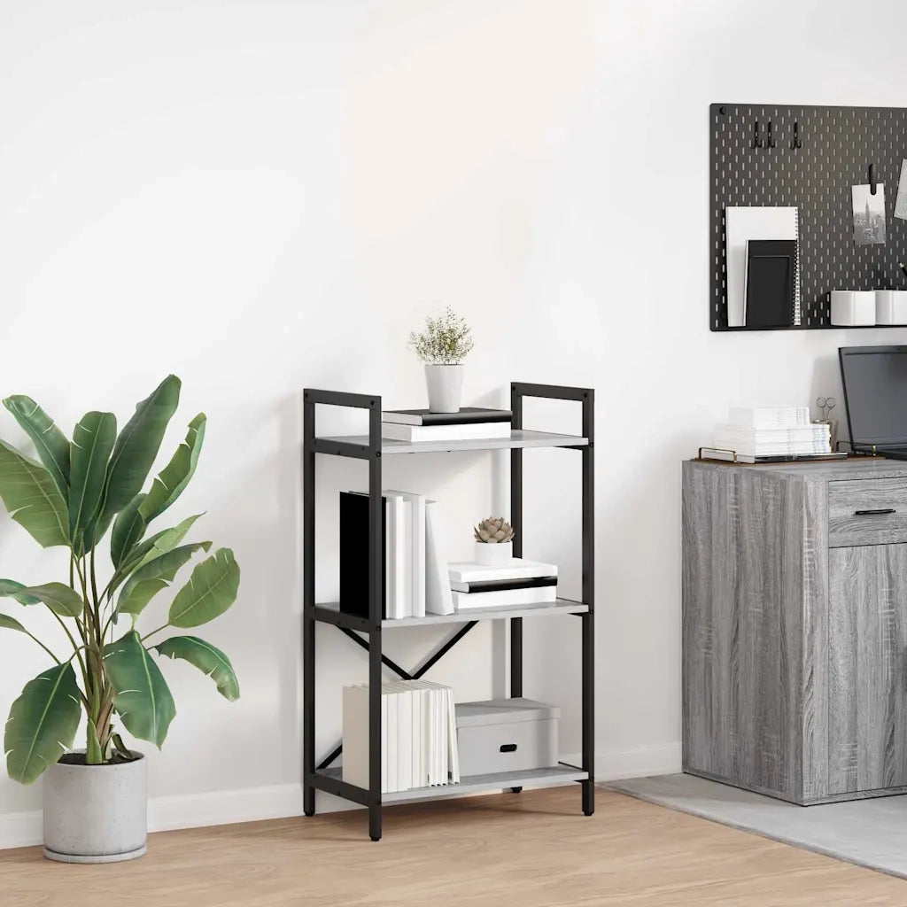 Libreria-Scaffale per Libri-Mobile di Stoccaggio Grigio Sonoma 56 x 34 x 96 cm Legno multistrato
