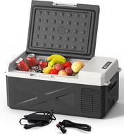 Mini frigorifero portatile - Auto frigorifero - Compressore portatile frigorifero - Frigorifero elettrico - per Camping - Auto - Camion - Barca - Modalità ECO - 45 dB - 20℃~20℃ - 15.6L - 60.2 x 32 x 26.9 cm - Grigio scuro