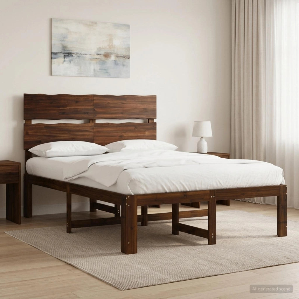 Letto matrimoniale con testiera ROSTOCK Marrone Scuro 3405473