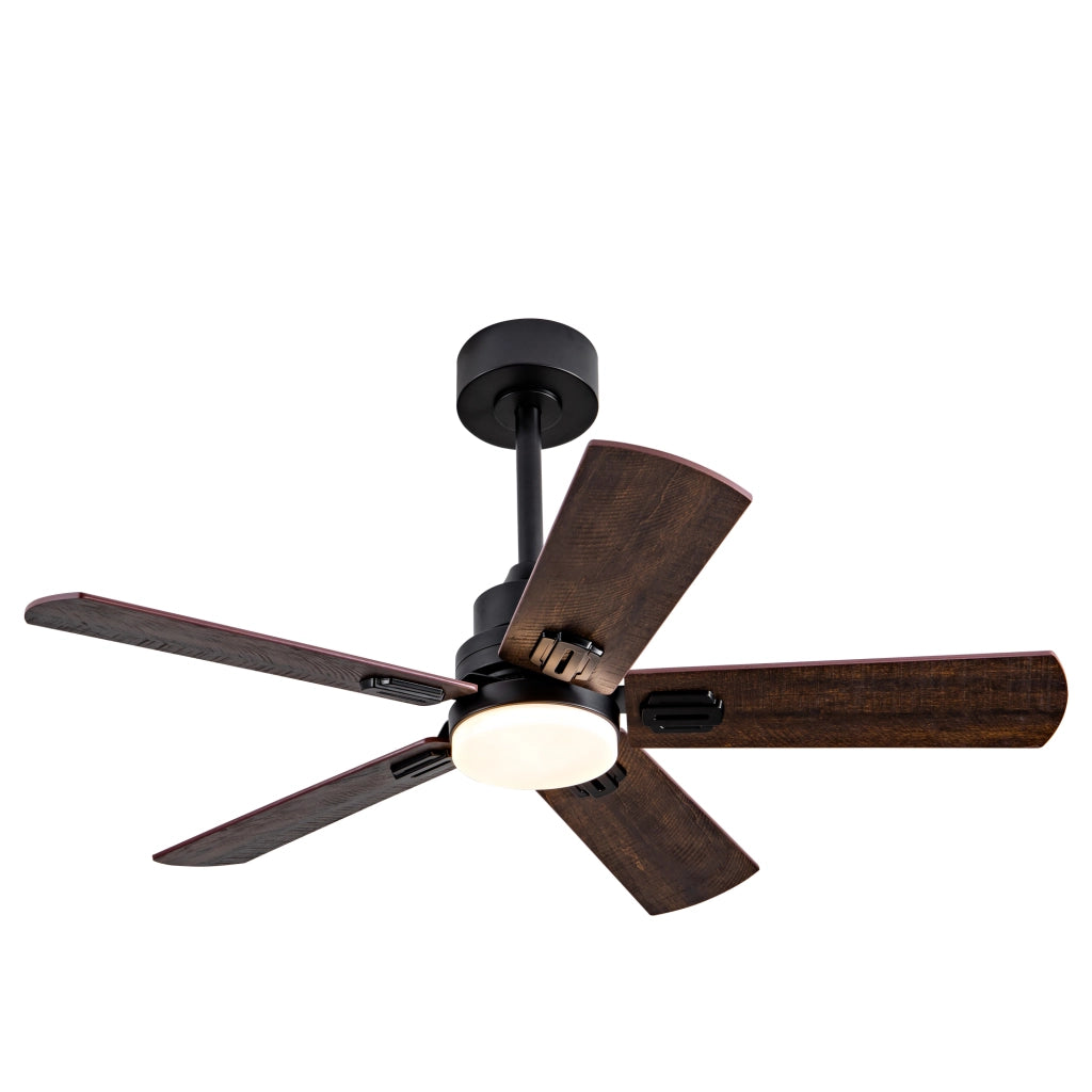 Ventilatore da soffitto nero da 42 pollici con luce LED dimmerabile e telecomando