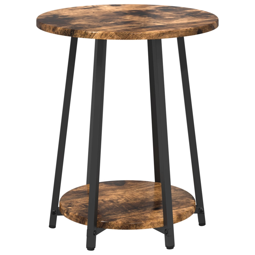 Set di 2 tavolini in legno ingegnerizzato in rovere fumÃ© e metallo