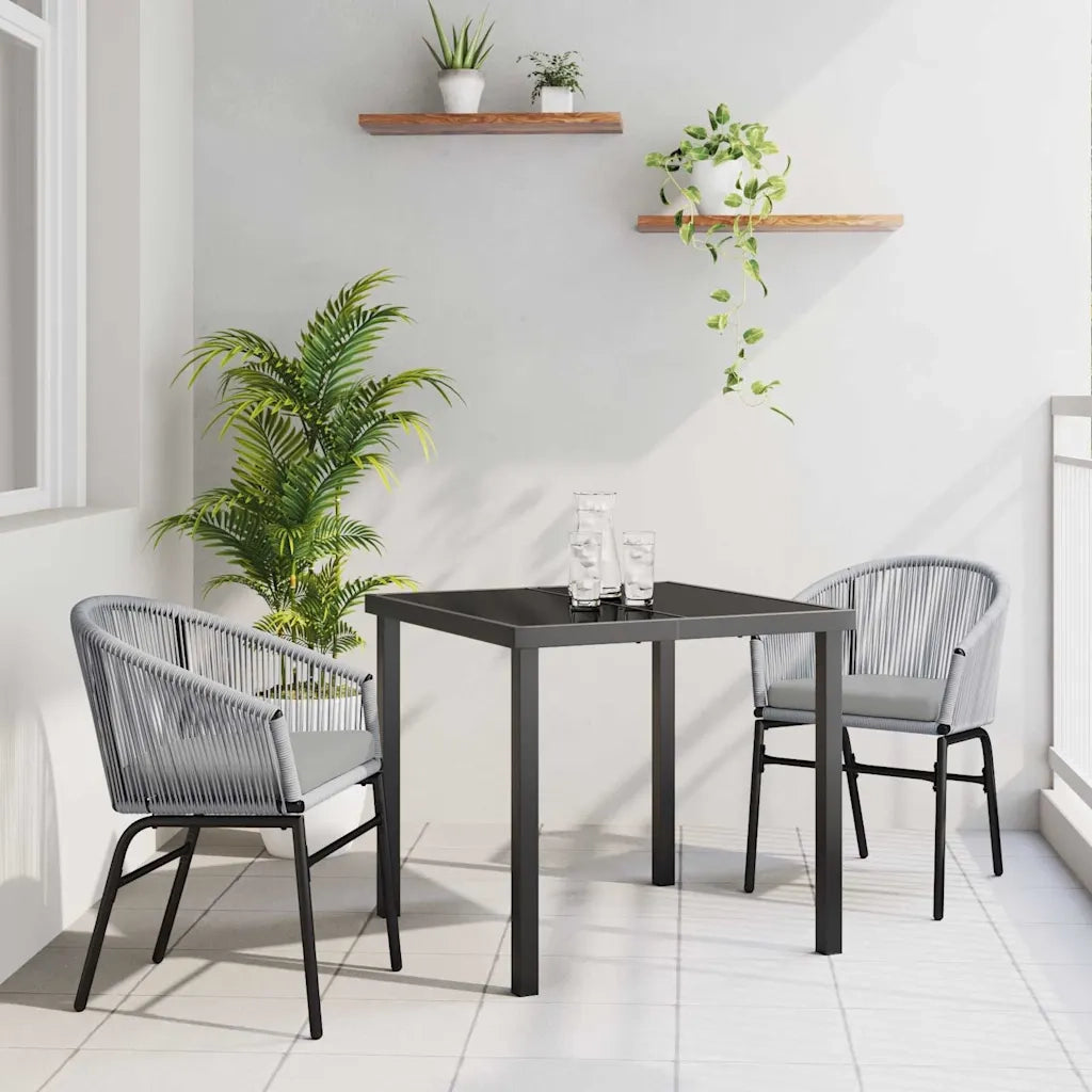 Set da Pranzo per Giardino 3 pcs Antracite