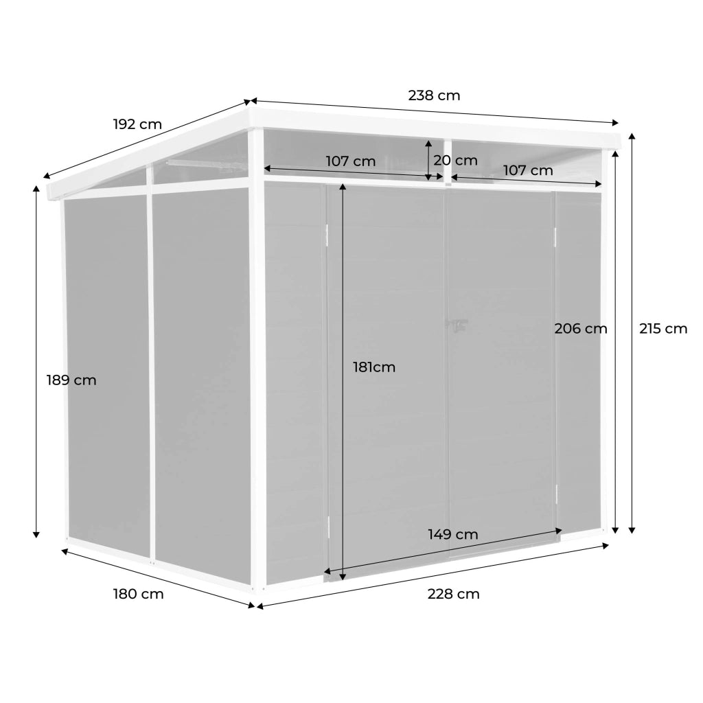 Casetta da giardino in plastica con struttura in alluminio, 4.55m²,