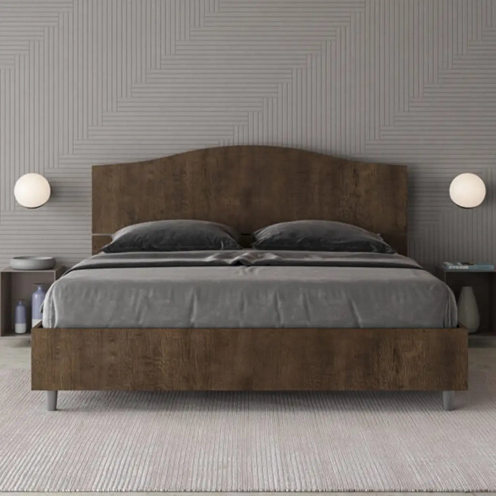 Letto matrimoniale con rete 160x200 noce Dores