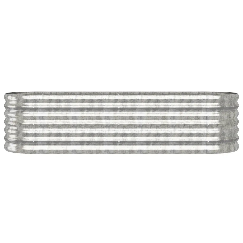 Fioriere | Cassetta per fiori | Letto Giardino Acciaio Zincato 152x40x36cm Argento