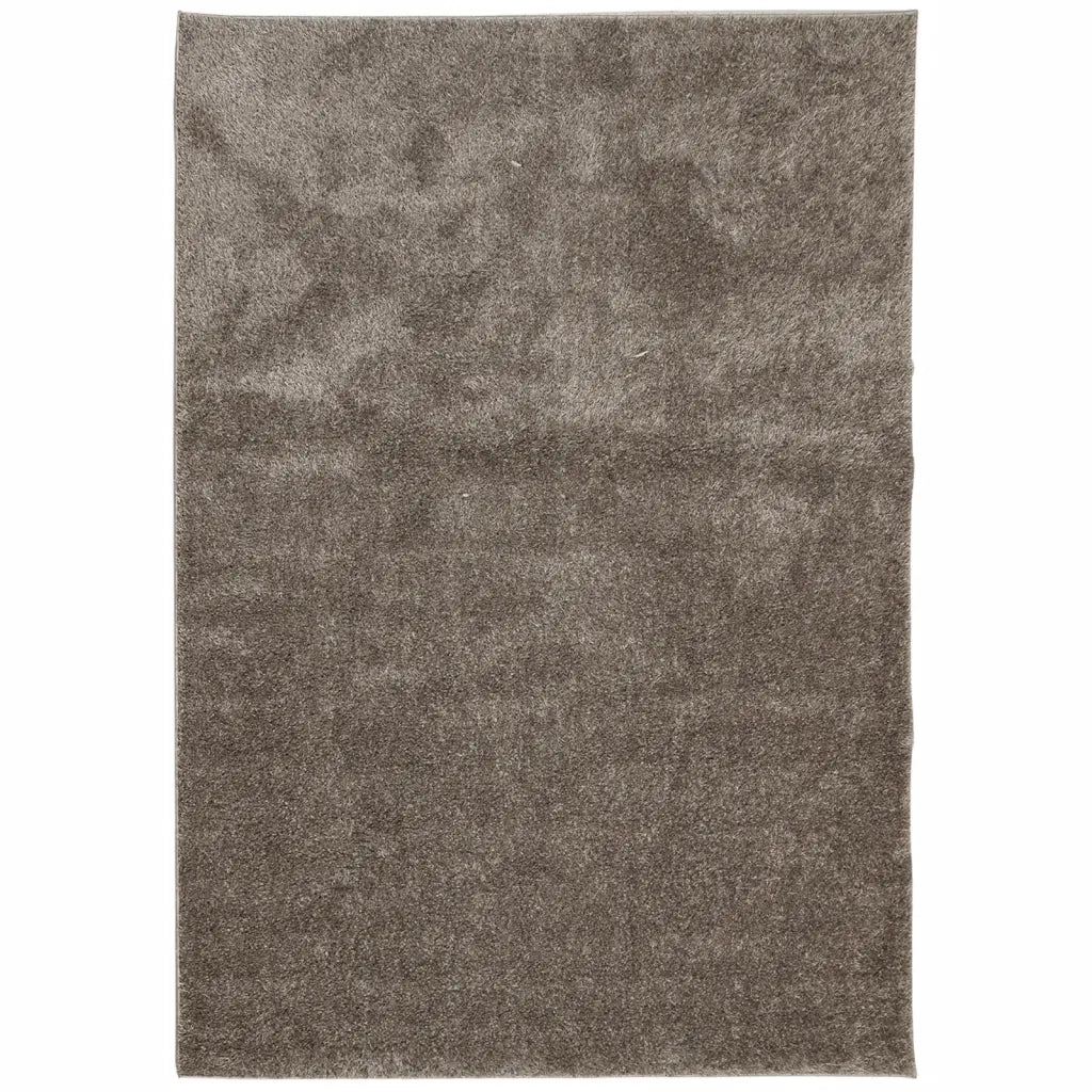Tappeto a Pelo Lucido Lungo ISTAN Effetto Grigio 120x170 cm 375676