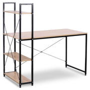 Scrivania per computer a 4 ripiani per home office Rovere nero 19_0000403