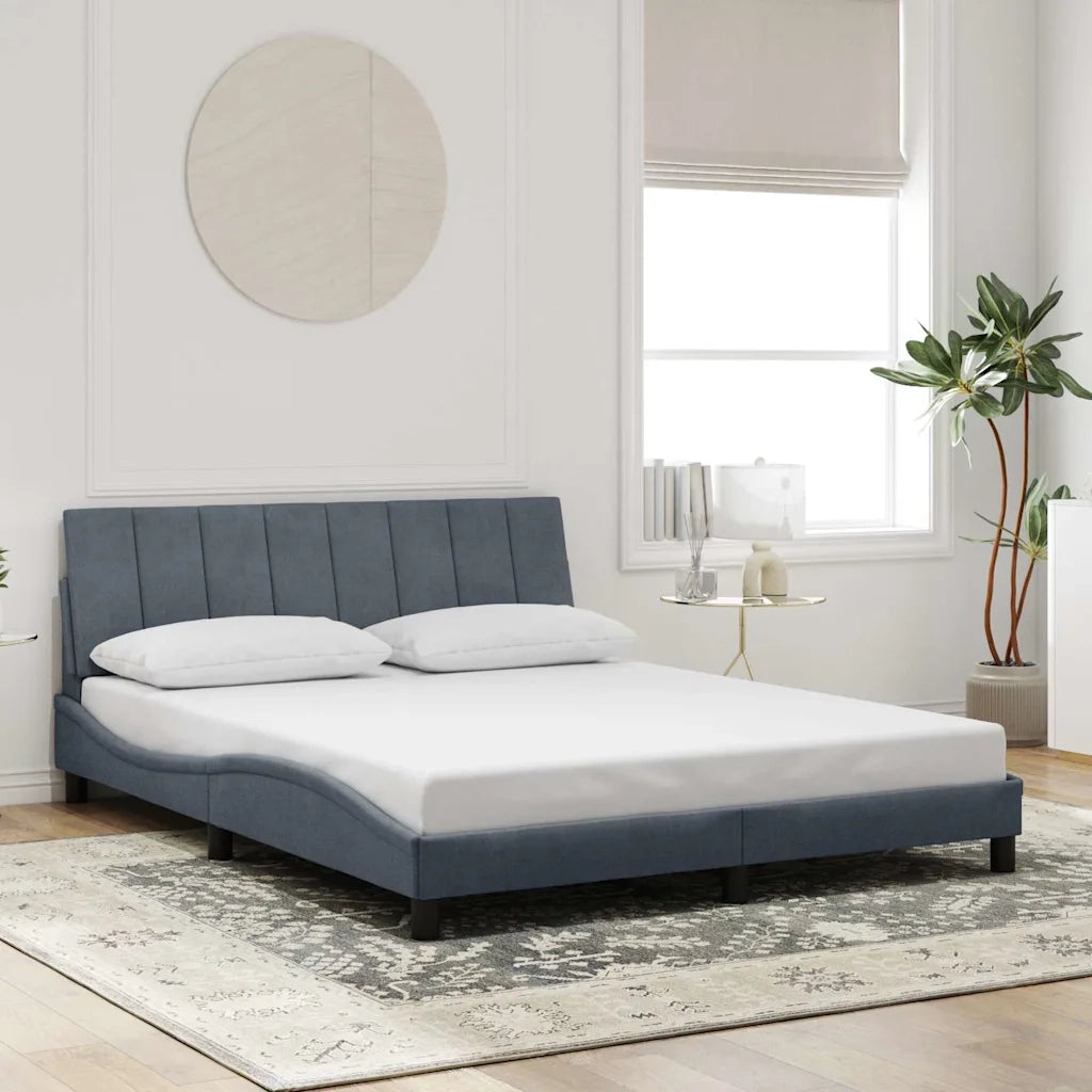 Giroletto con Testiera Grigio Scuro 160x200 cm in Vellutocod mxl 117048