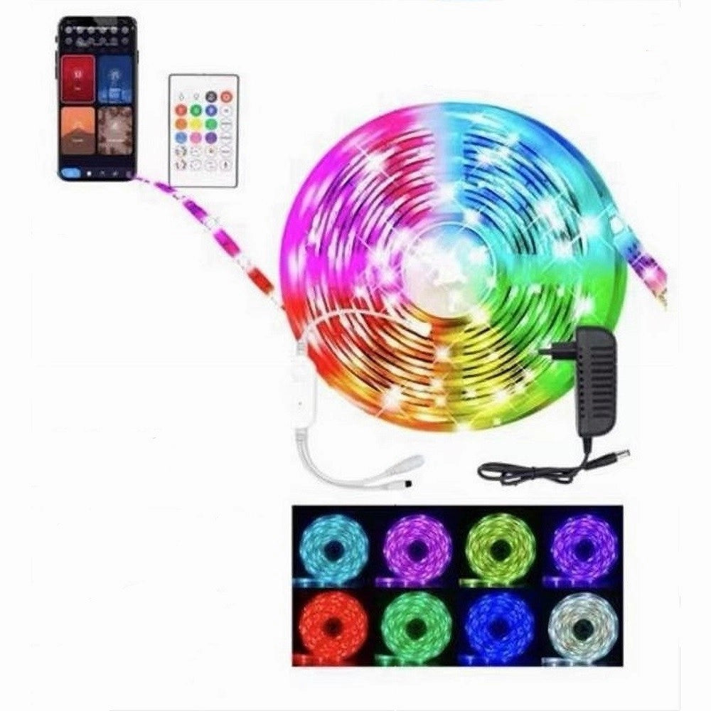 Trade Shop - Striscia Led Digitale Intelligente Wifi Kit 5mt 24w Rgb Sincronizza Musica Xz-d031 -