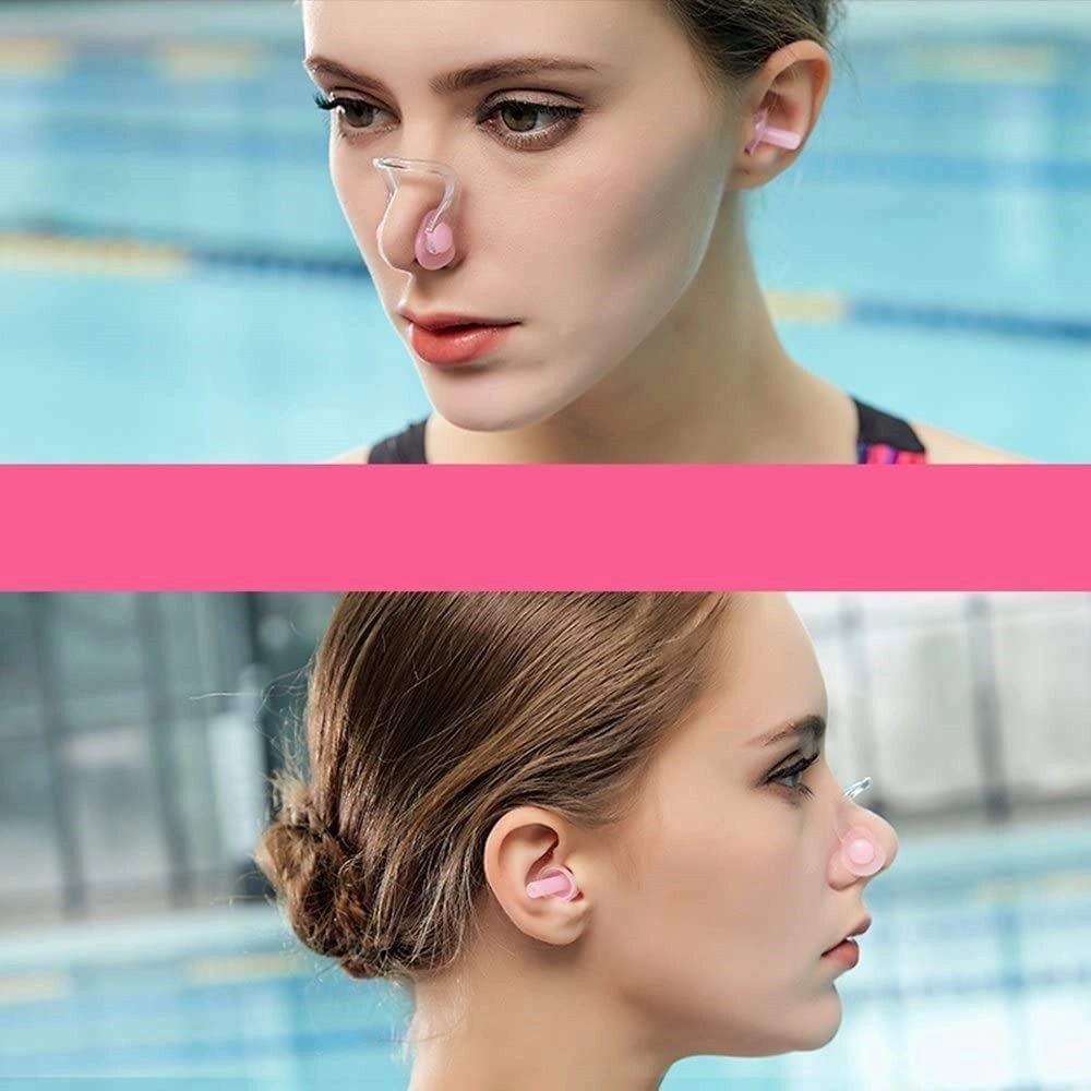 Trade Shop - Set Clip Naso Nuoto + Tappi Per Orecchie Immersioni Subacquee Assortiti 605431 -