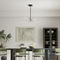 Lampada da Soffitto LED Moderna Ø100x79 cm con Schermo in Acrilico Angolo di Luce Regolabile per Soggiorno Camera o Cucina