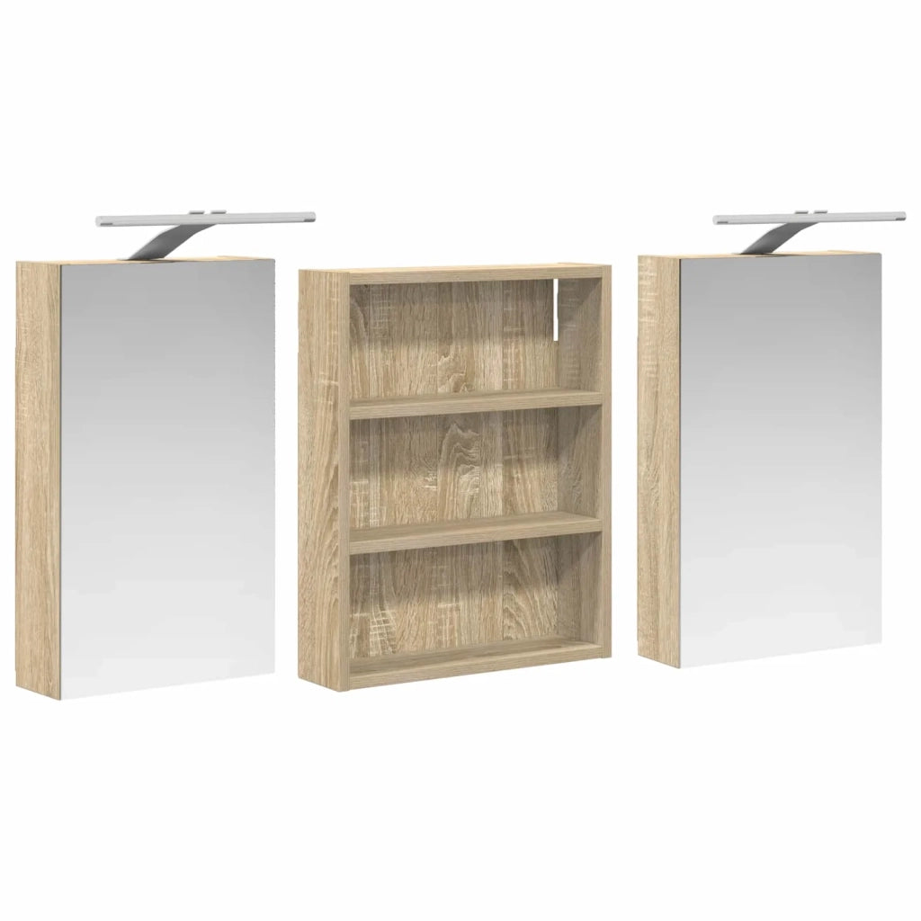 Set di Armadi da Bagno con lo scaffale 3 pcs 100 x 10,5 x 50 cm