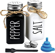Set di spezzatino e pepe in stile vintage - 4 pezzi - Vetro e acciaio inox