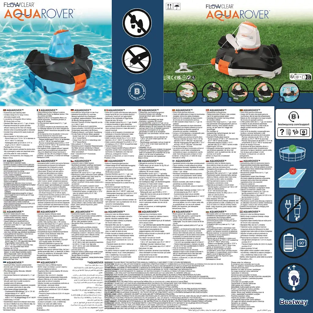 Bestway Robot Pulitore Piscina Flowclear AquaRover 92877
