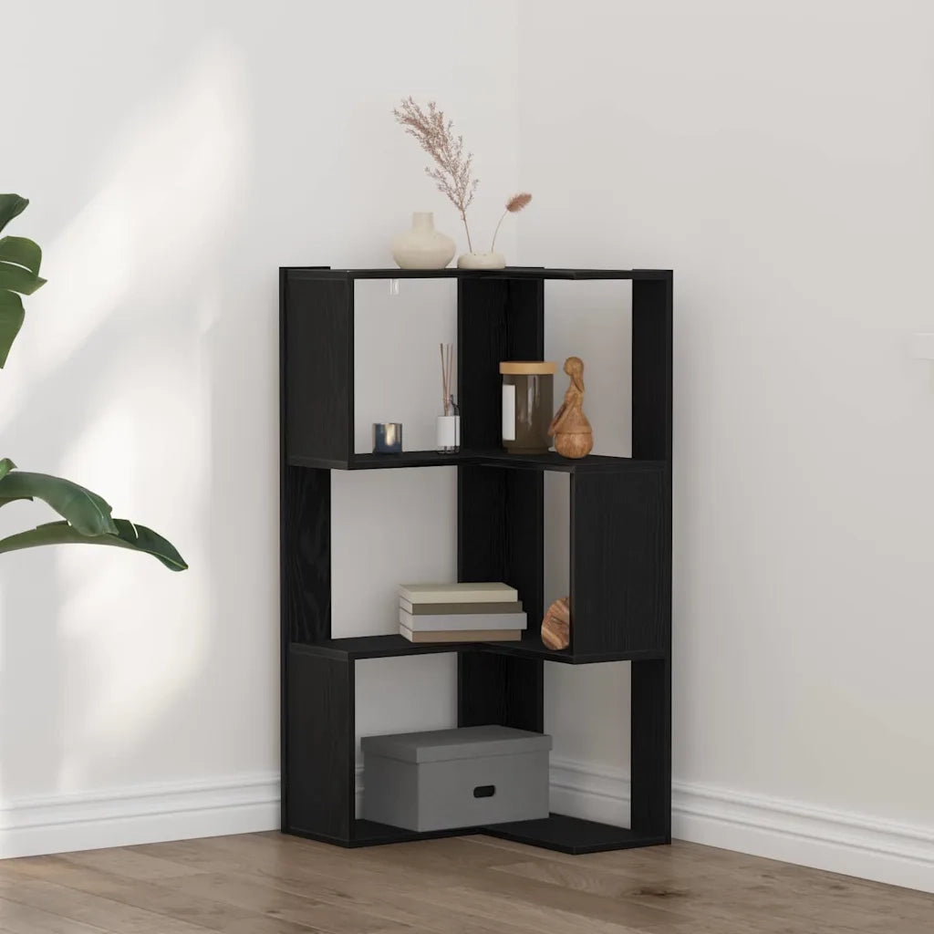 Libreria-Scaffale per Libri-Mobile di Stoccaggio Rovere Nero 50 x 50 x102 cm